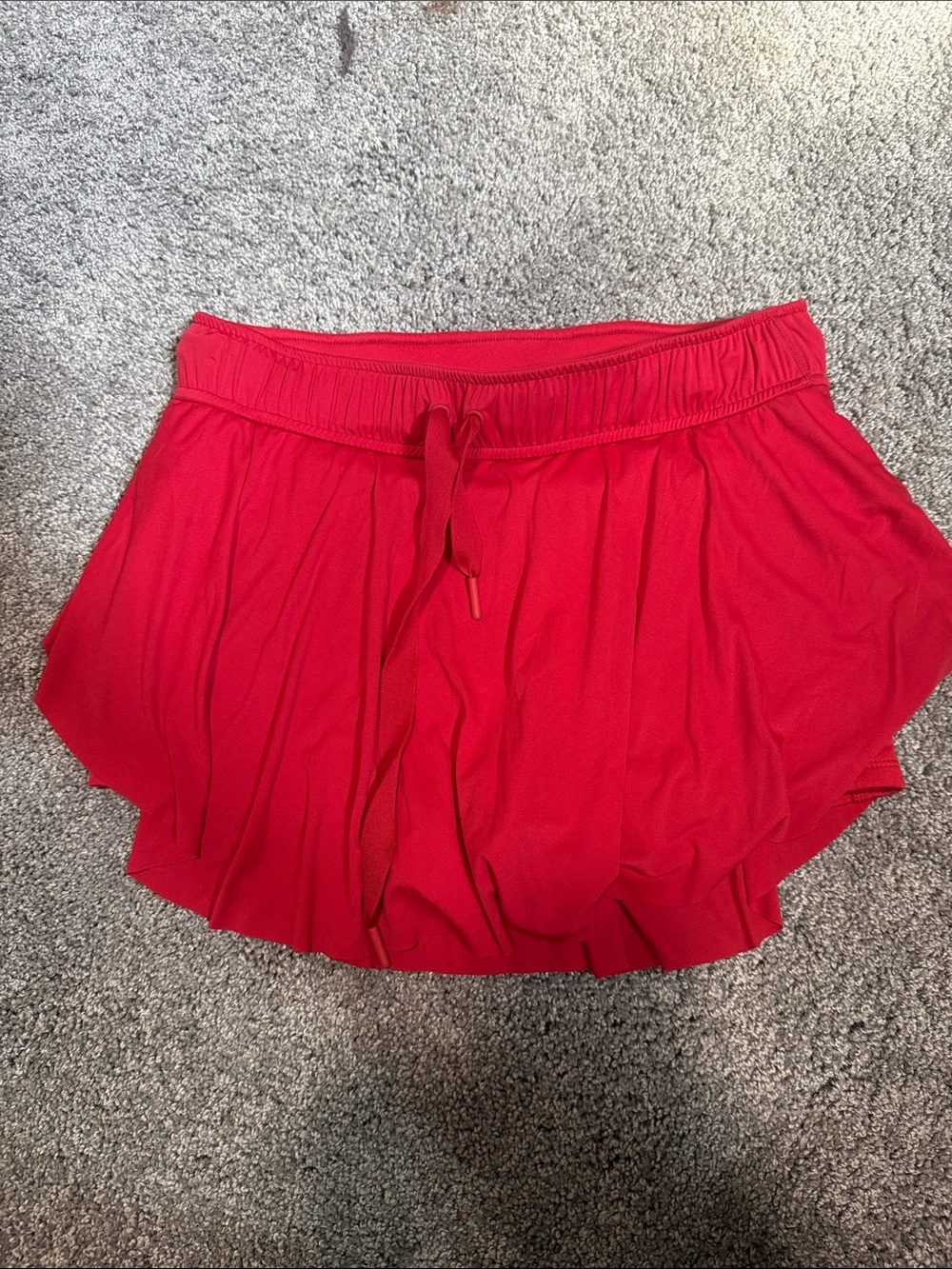 FP Movement by Free People Red Pleated Athletic Drawstring Shorts